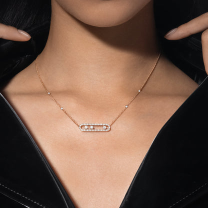 [Polaidi Jewelry] Move Pave_ Rose Gold Diamond Necklace