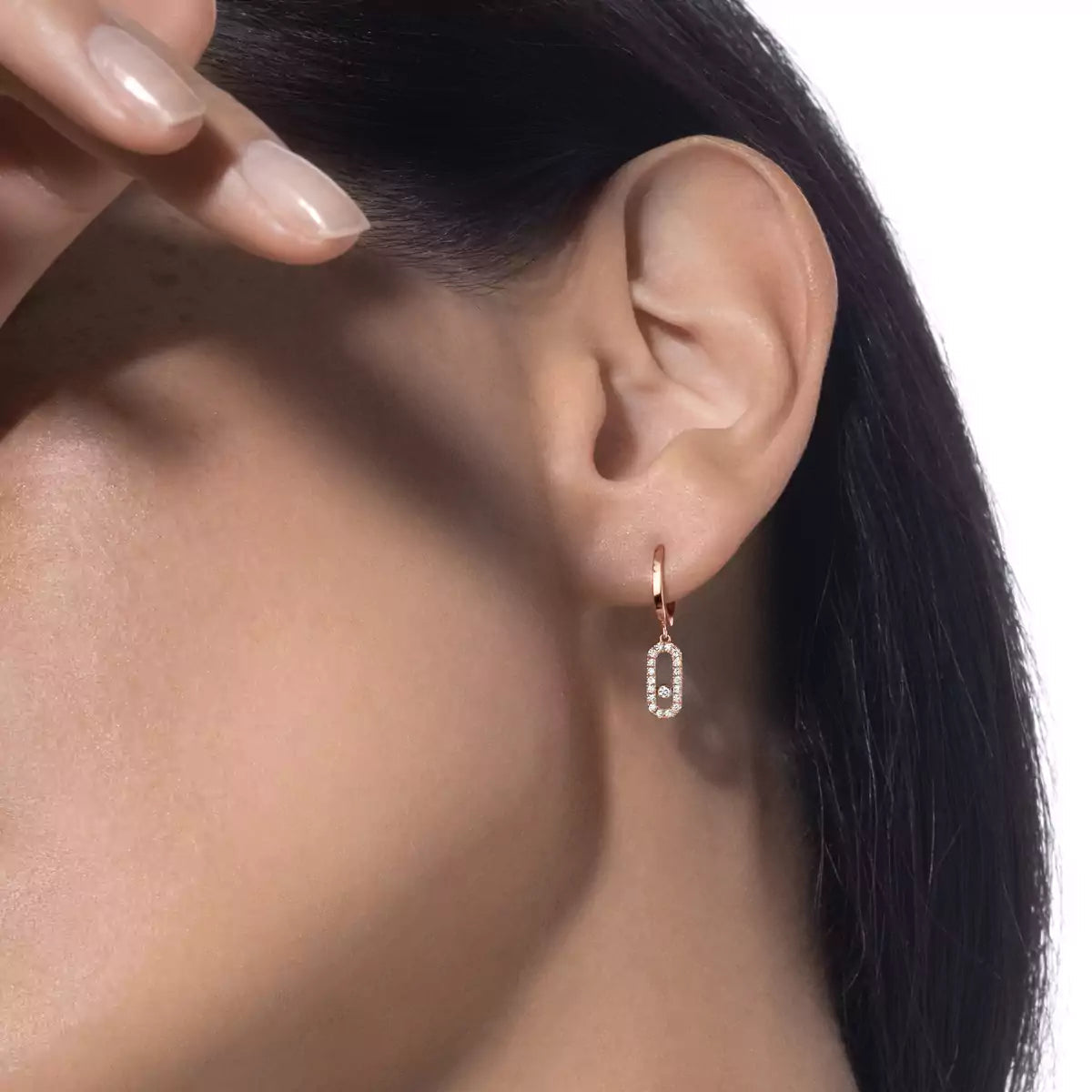 [Polaidi Jewelry]Move Uno Single Diamond Hoop Earring