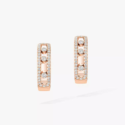 [Polaidi Jewelry]Diamond Pave_ Hoop Earrings Move
