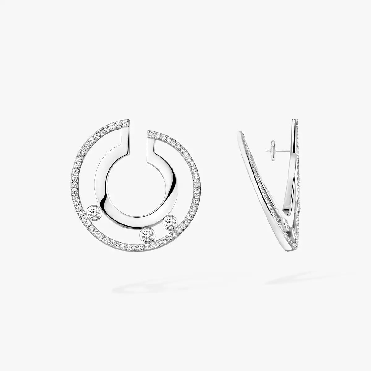 [Polaidi Jewelry]Move Romane Small Diamond Hoop Earrings