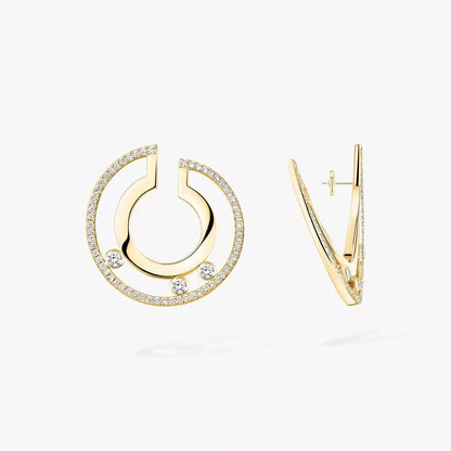 [Polaidi Jewelry]Move Romane Small Diamond Hoop Earrings