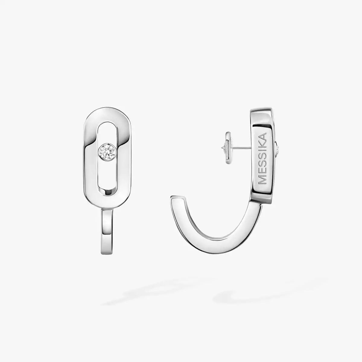 [Polaidi Jewelry]Diamond Mini Hoop Earrings Move Classique