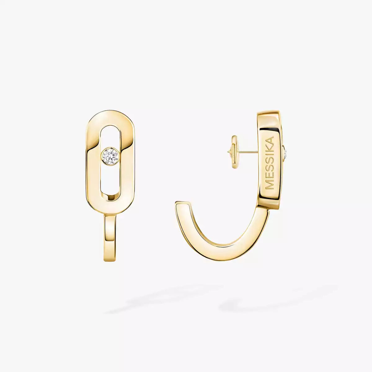 [Polaidi Jewelry]Diamond Mini Hoop Earrings Move Classique