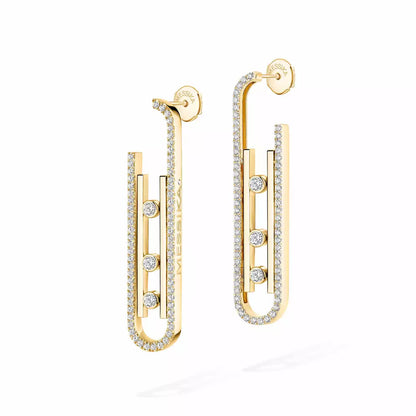 [Polaidi Jewelry]Diamond Pendant Earrings Move 10Th