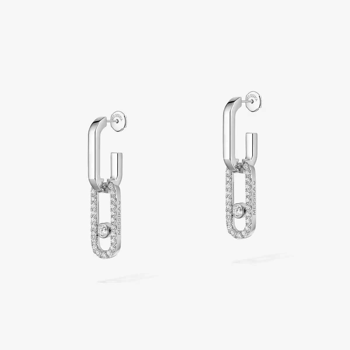 [Polaidi Jewelry]Move Link Diamond Earrings