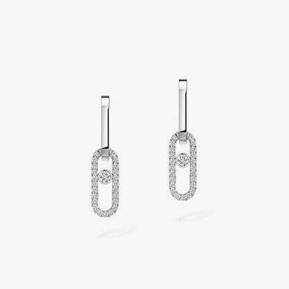 [Polaidi Jewelry]Move Link Diamond Earrings