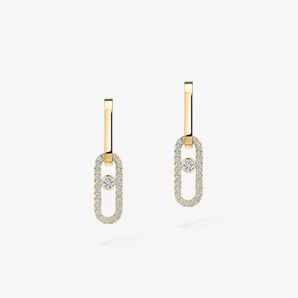[Polaidi Jewelry]Move Link Diamond Earrings