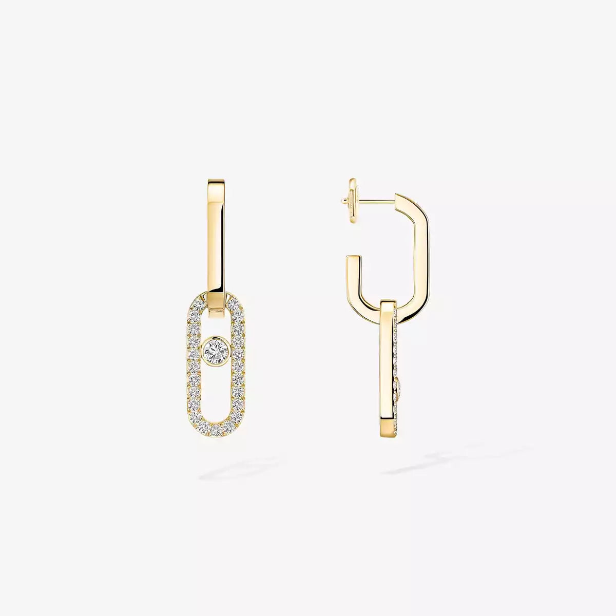 [Polaidi Jewelry]Move Link Diamond Earrings