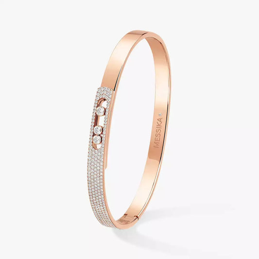 [Polaidi Jewelry]Move Noa Rose Gold Pavé Diamond Bangle Bracelet