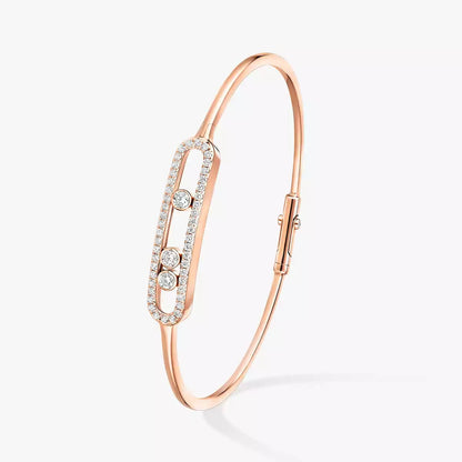 [Polaidi Jewelry]Move Pavé Diamond Bangle Bracelet M