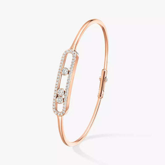 [Polaidi Jewelry]Move Pavé Diamond Bangle Bracelet M