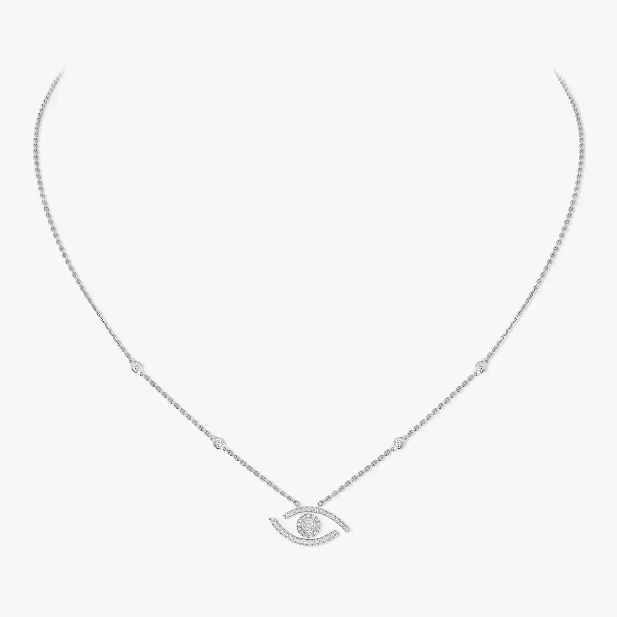 [Polaidi Jewelry]Pave_ Diamond Necklace Lucky Eye