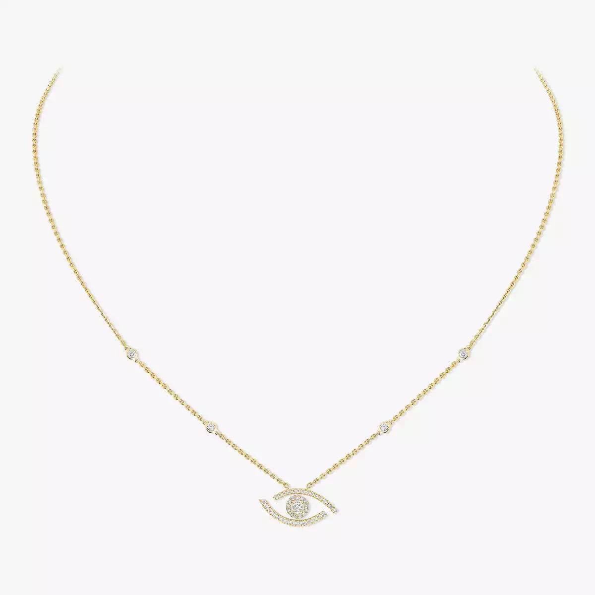 [Polaidi Jewelry]Pave_ Diamond Necklace Lucky Eye