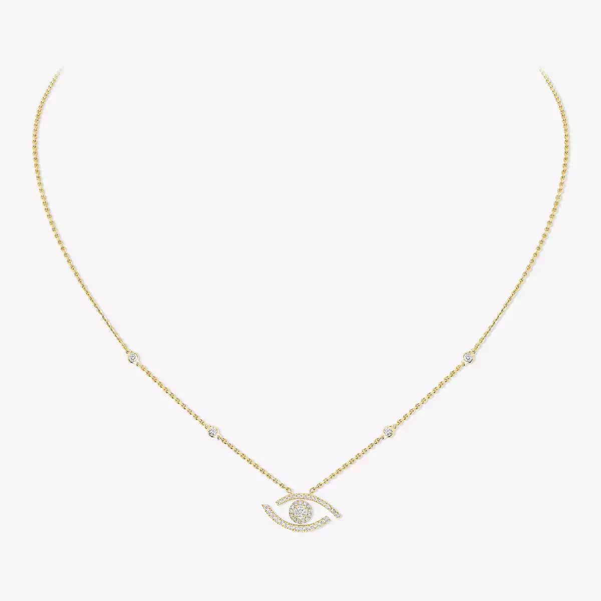 [Polaidi Jewelry]Pave_ Diamond Necklace Lucky Eye