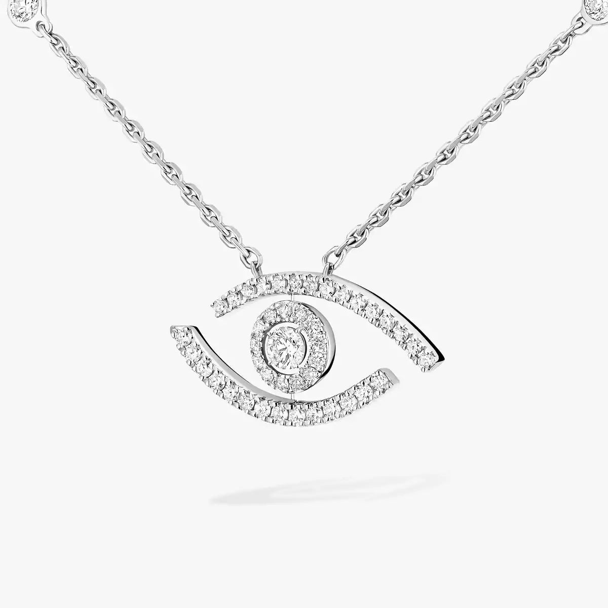 [Polaidi Jewelry]Pave_ Diamond Necklace Lucky Eye