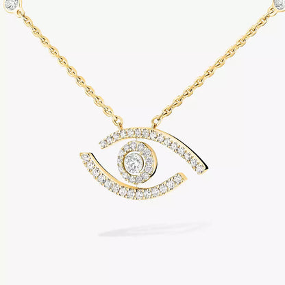 [Polaidi Jewelry]Pave_ Diamond Necklace Lucky Eye