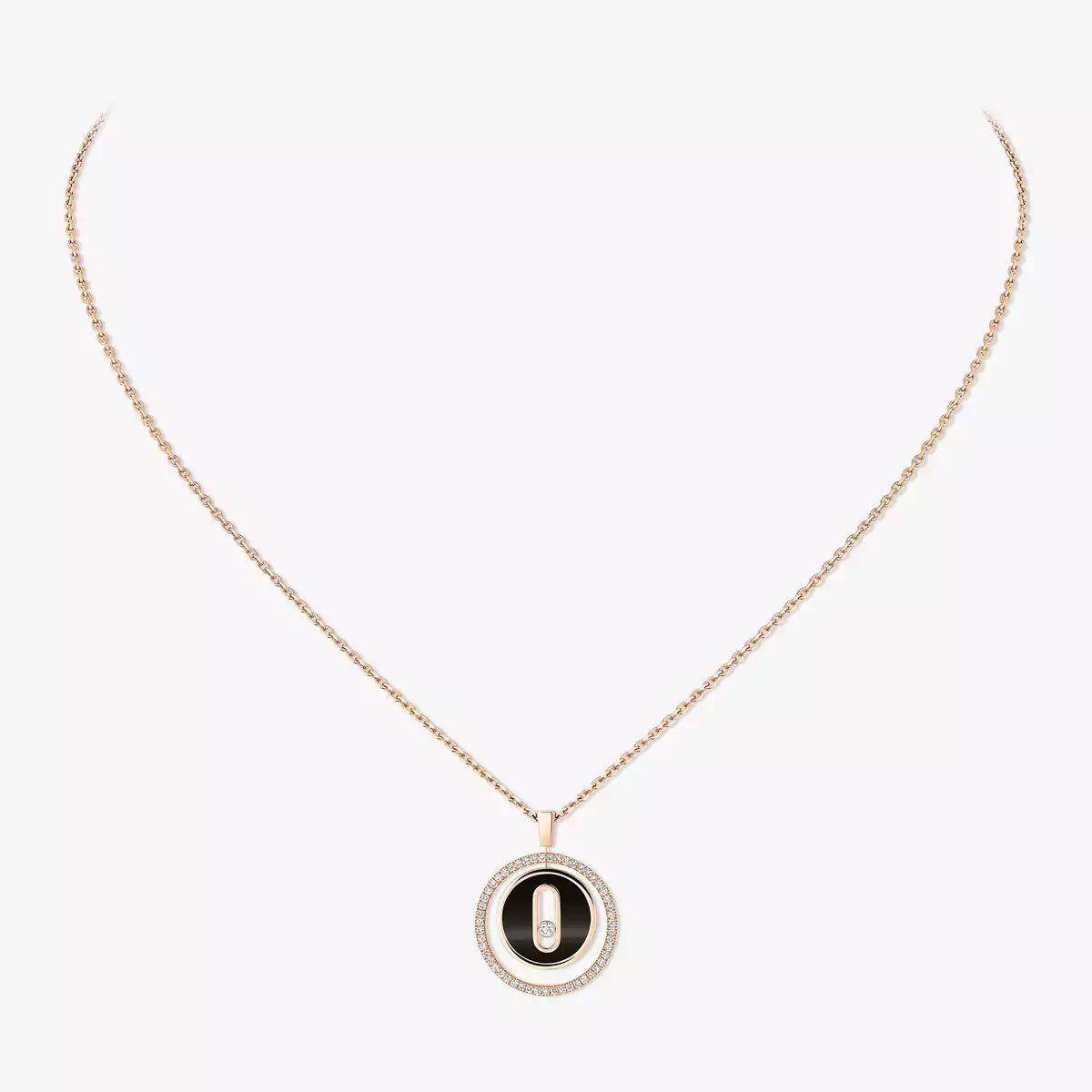 [Polaidi Jewelry]Lucky Move Diamond Necklace in Rose Gold and White Mother-of-Pearl