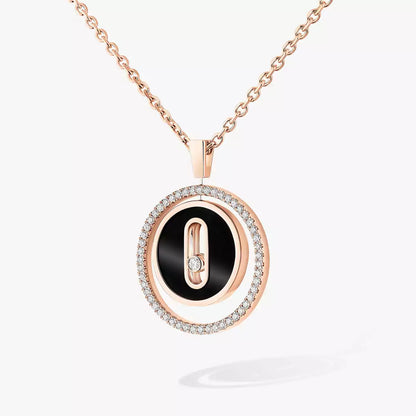 [Polaidi Jewelry]Lucky Move Diamond Necklace in Rose Gold and White Mother-of-Pearl