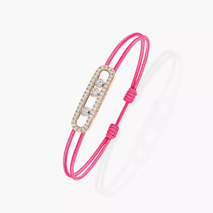 [Polaidi Jewelry]Messika Care(s) pink cord pav¨¦ bracelet