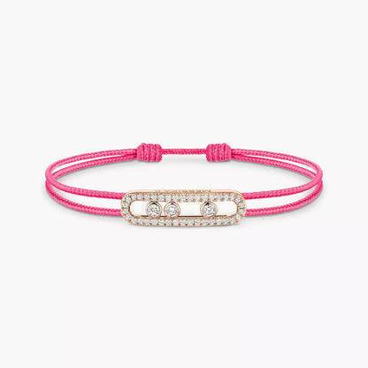 [Polaidi Jewelry]Messika Care(s) pink cord pav¨¦ bracelet
