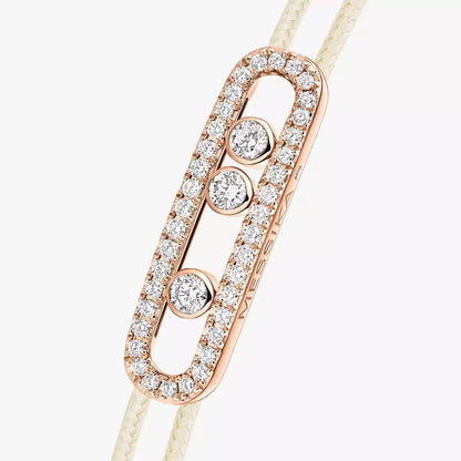 [Polaidi Jewelry]Messika Care(s) pink cord pav¨¦ bracelet
