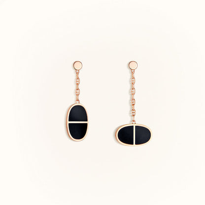 [Polaidi Jewelry]CHAINE VERSO BLACK CERAMIC EARRINGS