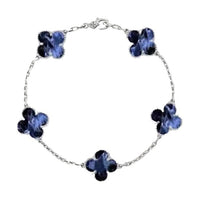 [Polaidi Jewelry ]CLOVER 5 MOTIF PIETERSITE SILVER BRACELET