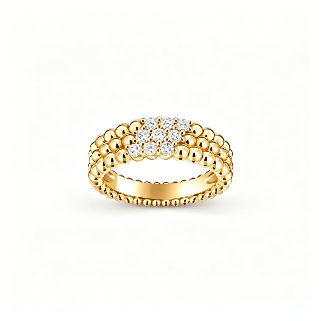 [Polaidi Jewelry] THREE-ROW DIAMOND RING