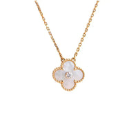 [Polaidi Jewelry ]CLOVER 15MM DIAMOND WHITE FRITILLARIA NECKLACE