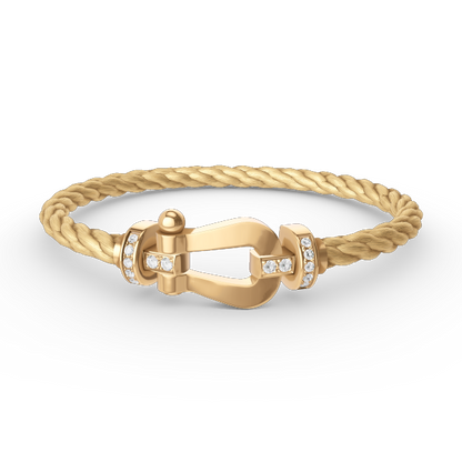 [Polaidi Jewelry]FORCE LARGE HORSESHOE HALF DIAMOND BRACELET GOLD