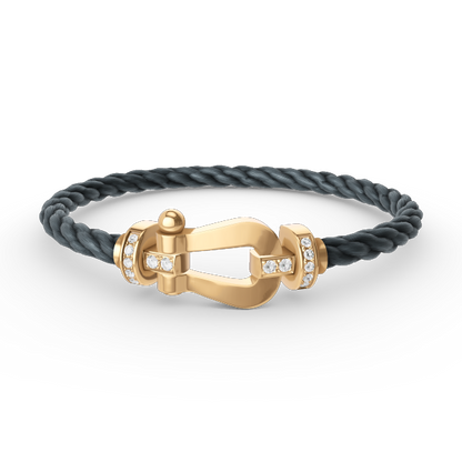 [：Polaidi Jewelry]FORCE LARGE HORSESHOE HALF DIAMOND BRACELET GOLD