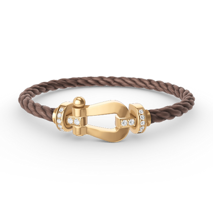 [Polaidi Jewelry]FORCE LARGE HORSESHOE HALF DIAMOND BRACELET GOLD