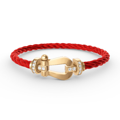 [Polaidi Jewelry]FORCE LARGE HORSESHOE HALF DIAMOND BRACELET GOLD