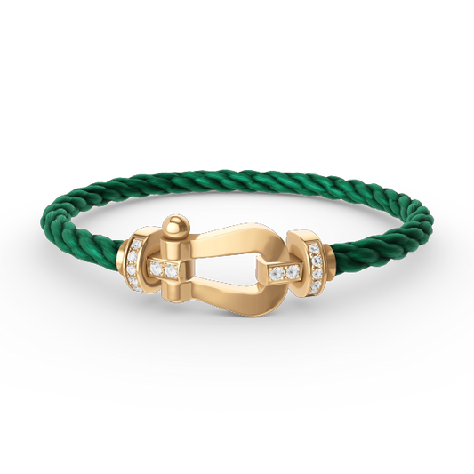 [Polaidi Jewelry]FORCE LARGE HORSESHOE HALF DIAMOND BRACELET GOLD