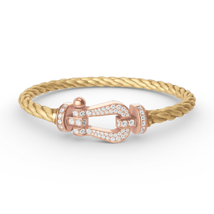 [Polaidi Jewelry]FORCE LARGE HORSESHOE FULL DIAMOND BRACELET ROSE GOLD