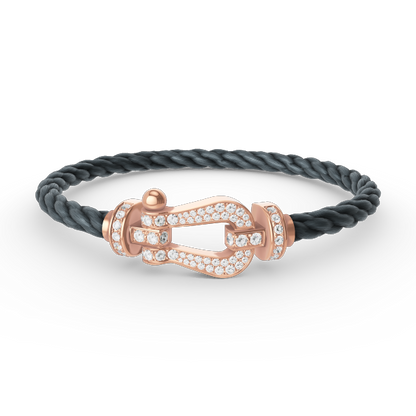 [：Polaidi Jewelry]FORCE LARGE HORSESHOE FULL DIAMOND BRACELET ROSE GOLD