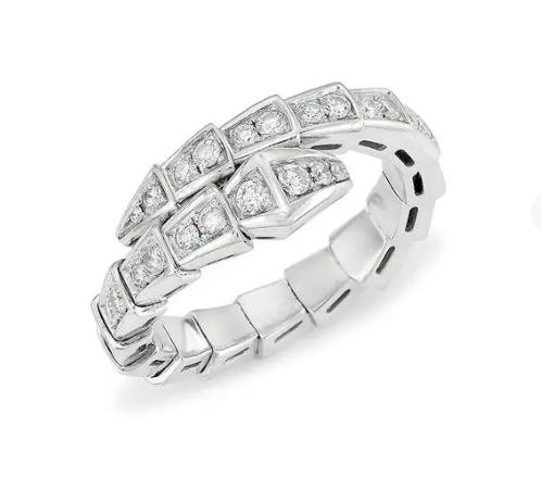 [Polaidi Jewelry]SERPENTI RING SILVER DIAMOND PAVED 4MM