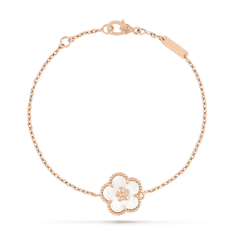 [：Polaidi Jewelry]LUCKY WHITE MOP PLUM BLOSSOM  BRACELET