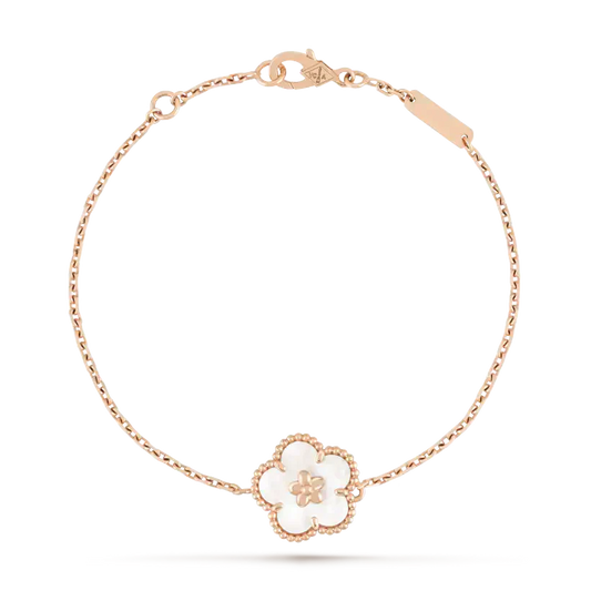 [：Polaidi Jewelry]LUCKY WHITE MOP PLUM BLOSSOM  BRACELET