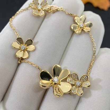 [：Polaidi Jewelry]FRIVOLE GOLD 5 FLOWERS BRACELET