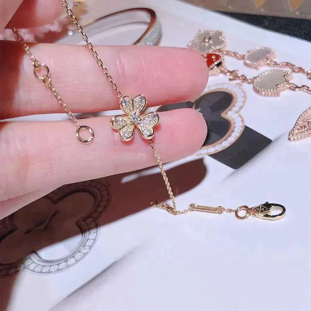 [：Polaidi Jewelry]フリヴォル ゴールドフラワー ダイヤモンド ブレスレット