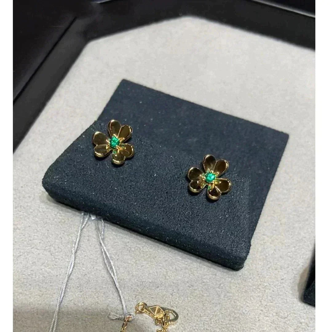 [Polaidi Jewelry]FRIVOLE  FLOWER MALACHITE EARRINGS