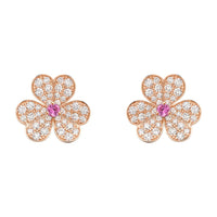 [Polaidi Jewelry ]FRIVOLE PINK GOLD FLOWER DIAMOND EARRINGS