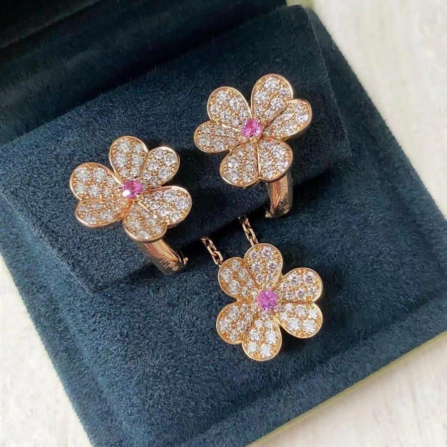 [Polaidi Jewelry]FRIVOLE ROSE GOLD FLOWER DIAMOND NECKLACE