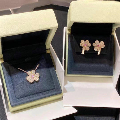 [Polaidi Jewelry]FRIVOLE ROSE GOLD FLOWER DIAMOND NECKLACE