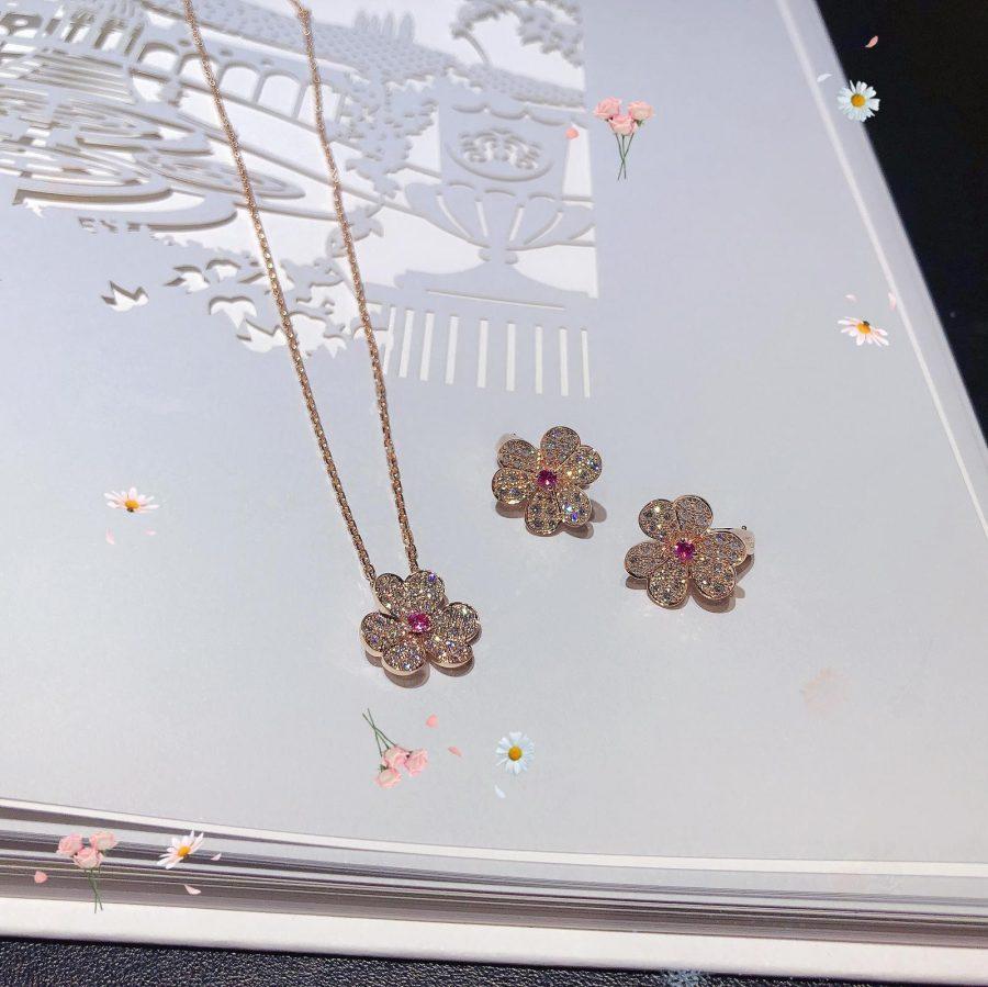 [Polaidi Jewelry]FRIVOLE ROSE GOLD FLOWER DIAMOND NECKLACE