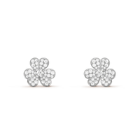 [Polaidi Jewelry ]FRIVOLE SILVER FLOWER DIAMOND EARRINGS