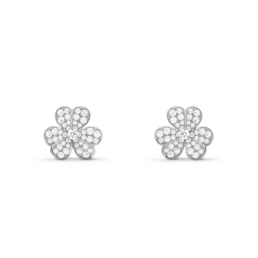 [：Polaidi Jewelry]FRIVOLE SILVER FLOWER DIAMOND EARRINGS