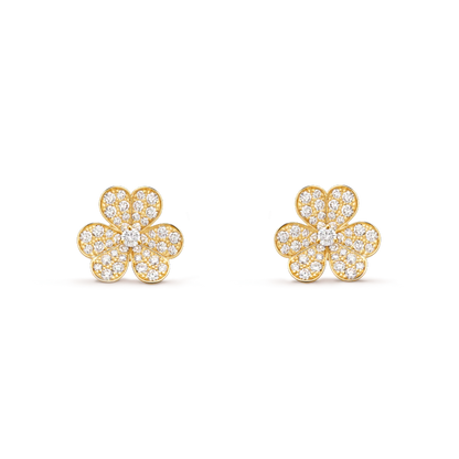 [Polaidi Jewelry]FRIVOLE GOLD FLOWER DIAMOND EARRINGS