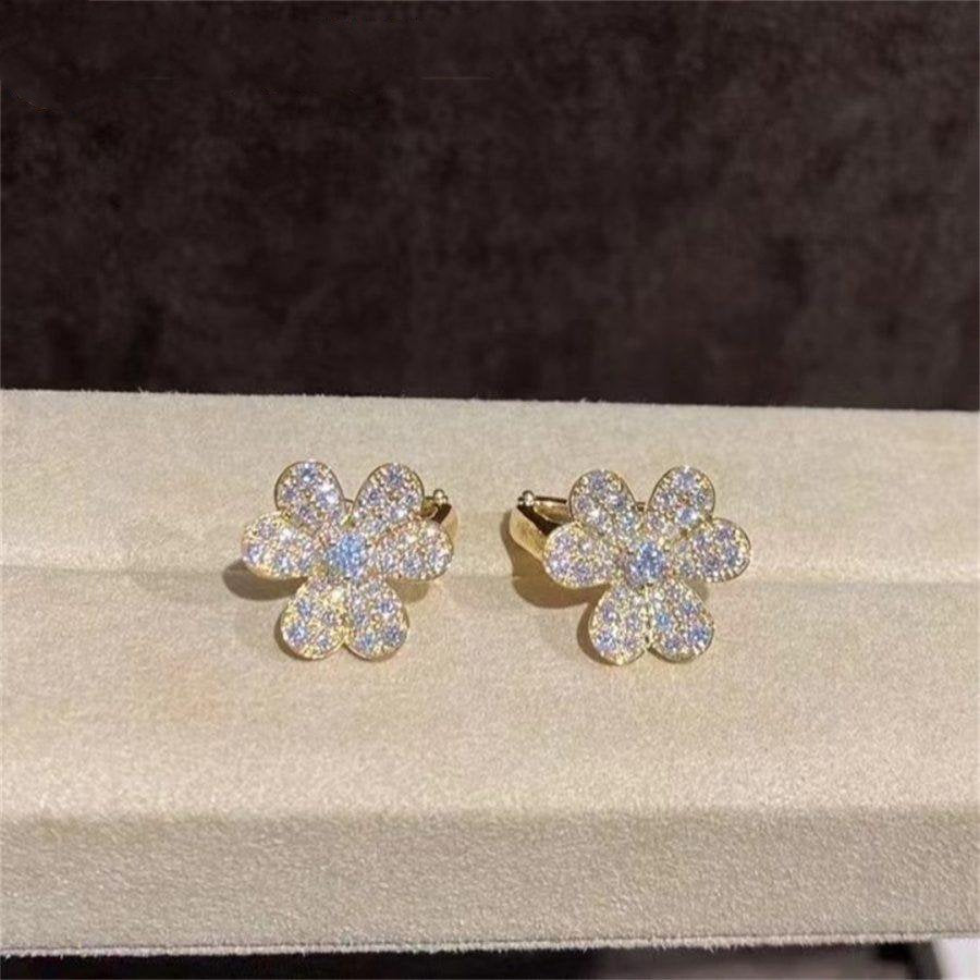 [Polaidi Jewelry]FRIVOLE GOLD FLOWER DIAMOND EARRINGS